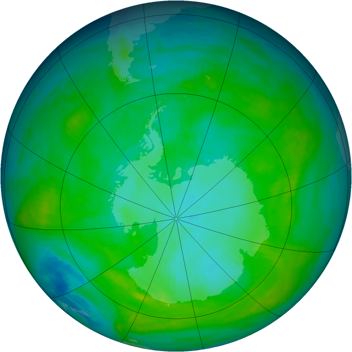 Antarctic ozone map for 04 February 1979